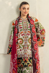 3-PC Unstitched Digital Printed Lawn By Jazmin |   USE-9199